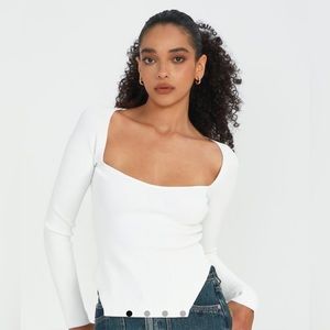 Glassons Sweetheart Split Side Long Sleeve Knit Top